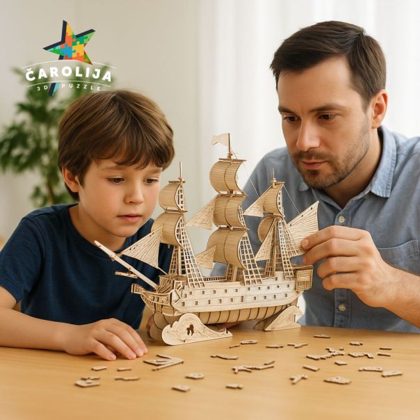 3D drvena puzla - BROD HMS VICTORY - 256-1-1-1-1