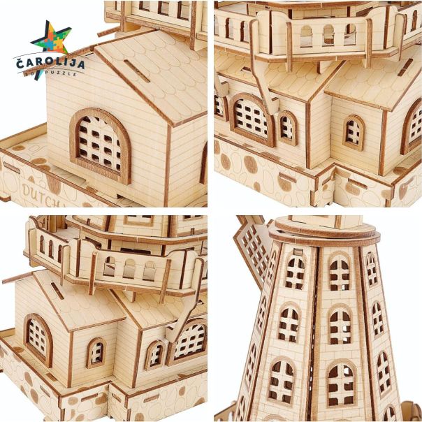 3d drvena puzla - HOLANDSKA VETRENJAČA II - 258-1-1