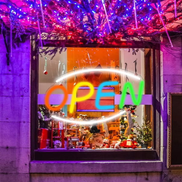 NEON svetleci reklamni znak Open - 611072