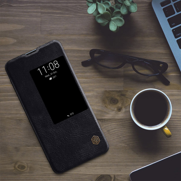 Maska za Huawei Mate 20 X crna na preklop Nillkin Qin - 029940