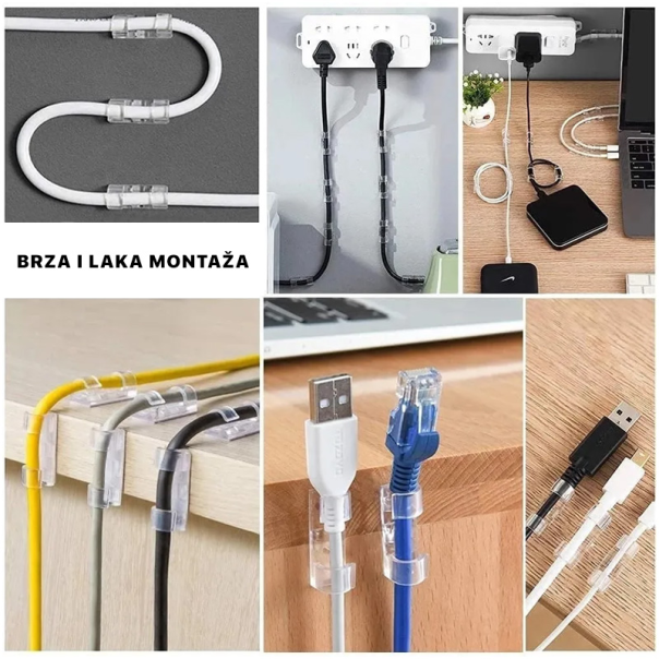 Nosac kablova JWD, samolepljivi 20 kom beli - 220446