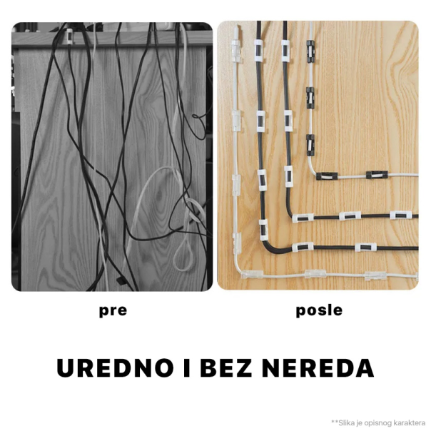 Nosac kablova JWD, samolepljivi 20 kom beli - 220446