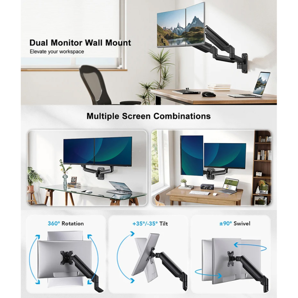 Nosač za dva monitora JWD zidni - 222635