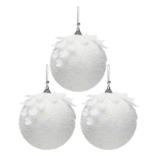 Novogodisnji ukras Snezni plodovi set 3kom beli - 210800