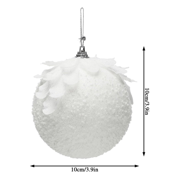 Novogodisnji ukras Snezni plodovi set 3kom beli - 210800