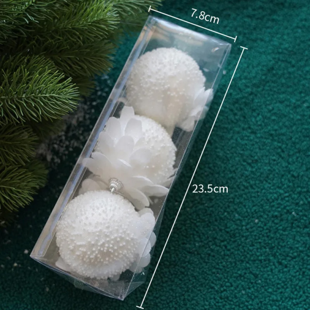 Novogodisnji ukras Snezni plodovi set 3kom beli - 210800