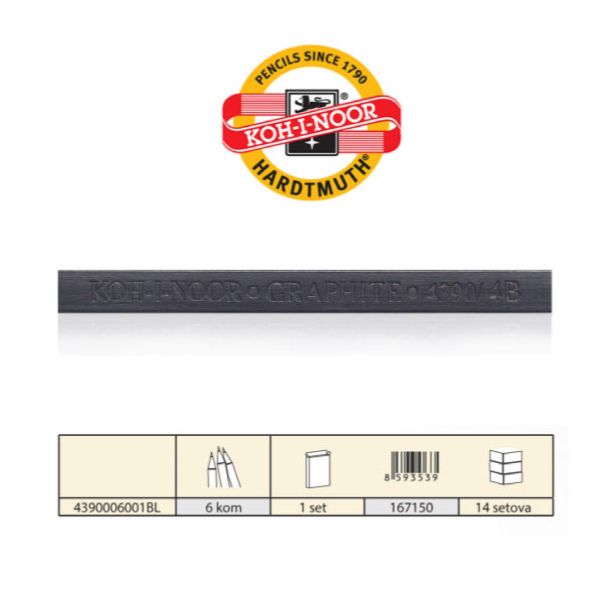 KOOH-I-NOOR Štapići grafit, blister card 4390 - NS06340