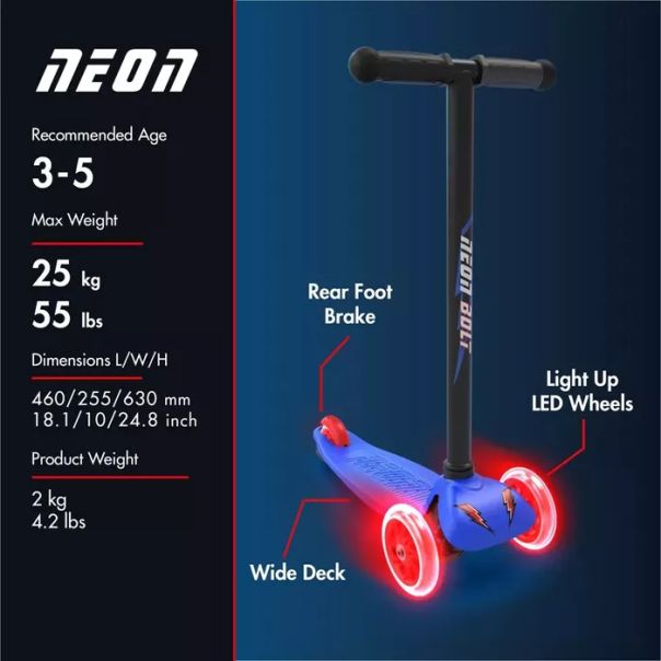 YVOLUTION Trotinet Neon Bolt - plavi - NS14B4