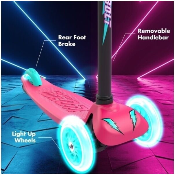 YVOLUTION Trotinet Neon Bolt roze - NS14P4