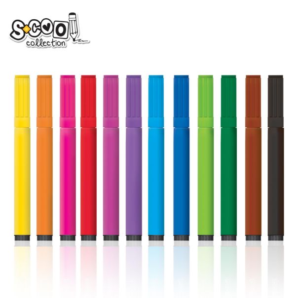 S-COOL Flomasteri Jumbo, set 1/12 sc326 - NS24304
