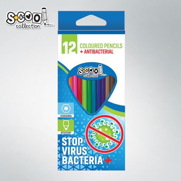 S-COOL Drvene bojice Antibacterial, set 1/12 sc1283 - NS28830