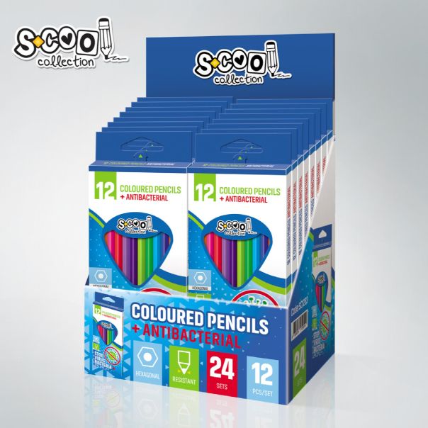 S-COOL Drvene bojice Antibacterial, set 1/12 sc1283 - NS28830