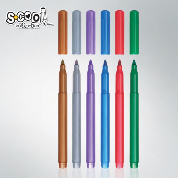 S-COOL Tekst marker Metalik, set 1/6 sc1382 - NS28891