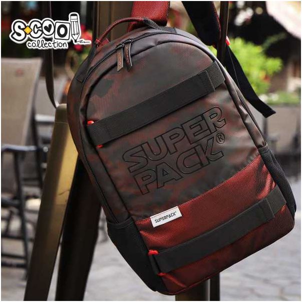 S-COOL Ranac Teenage Superpack Military Burgundy SC1658 - NS30373
