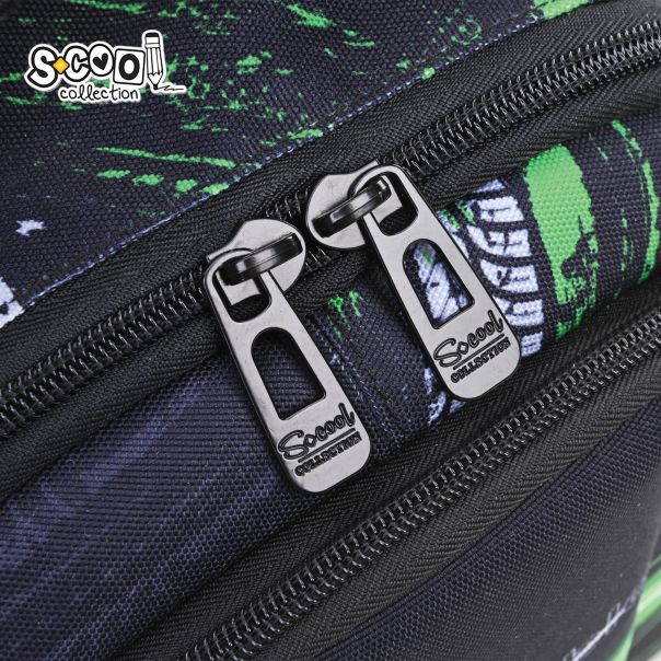 S-COOL Ranac Green football ojačana leđa sa čvrstim prednjim džepom 40*29*14cm SC2954 - NS34013