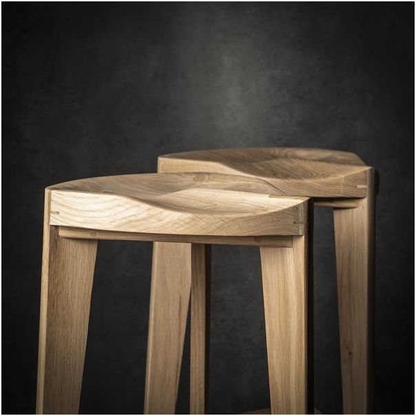 MEDA FURNITURE Drvena barska stolica Terca Hrast - HrastTerIzd35