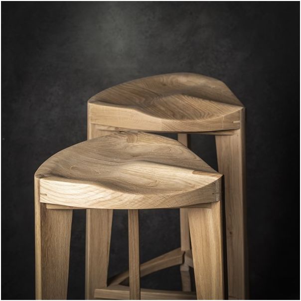 MEDA FURNITURE Drvena barska stolica Terca Hrast - HrastTerIzd35