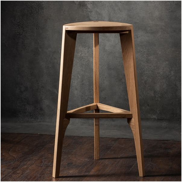 MEDA FURNITURE Drvena barska stolica Hrast ravna - HrastRavTer35