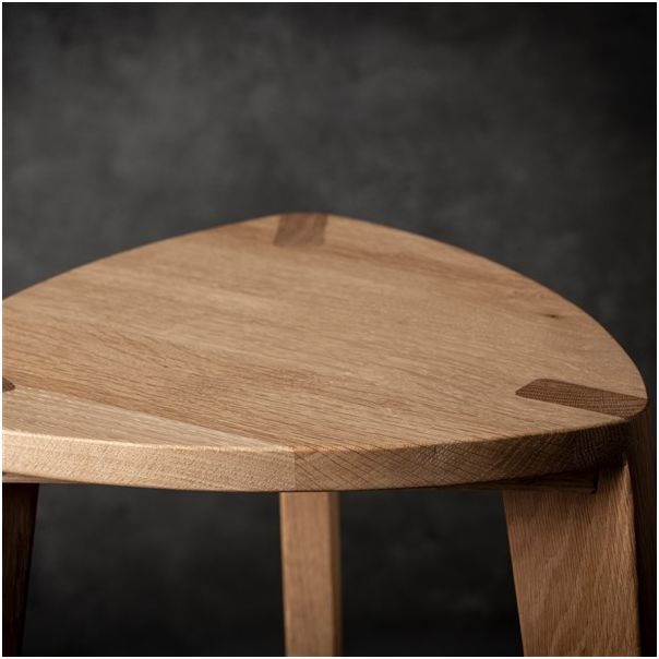 MEDA FURNITURE Drvena barska stolica Hrast ravna - HrastRavTer35