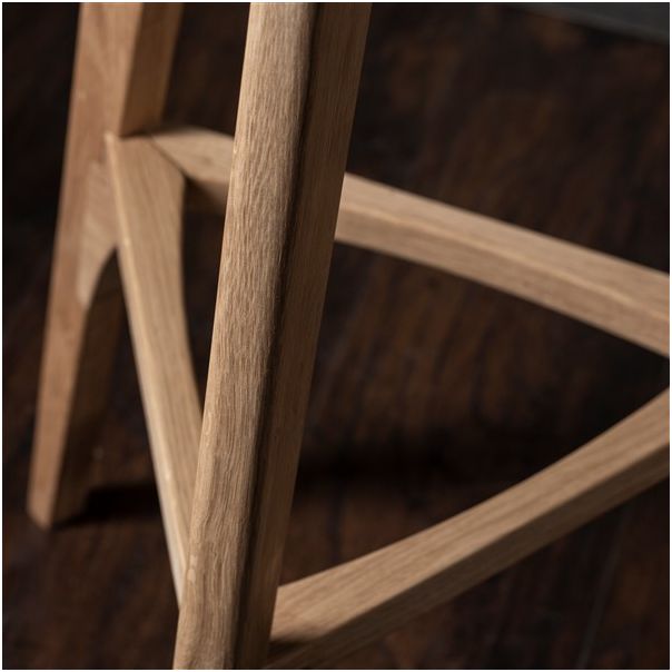 MEDA FURNITURE Drvena barska stolica Hrast ravna - HrastRavTer35