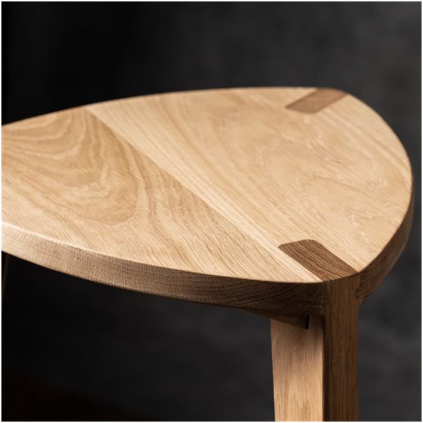 MEDA FURNITURE Hoklica Nara Hira M – hrast 45 cm - HrastL45rav