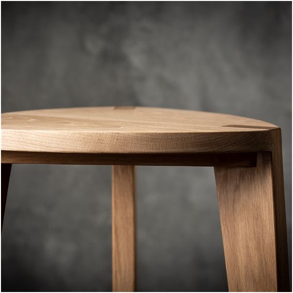 MEDA FURNITURE Hoklica Nara Hira M – hrast 45 cm - HrastL45rav