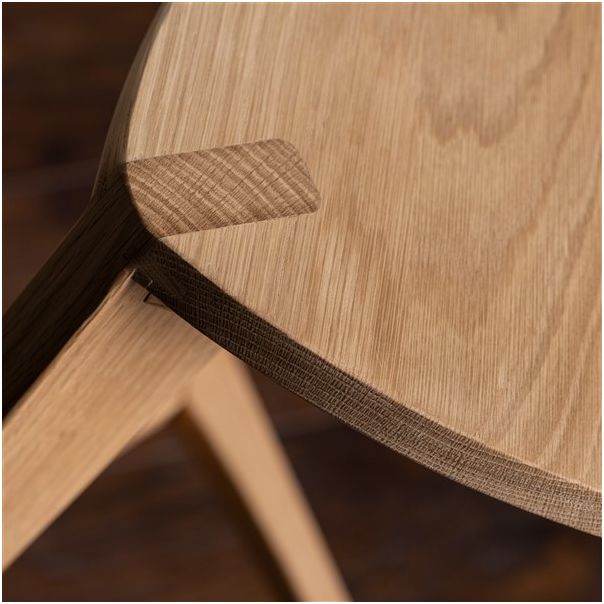 MEDA FURNITURE Drvena barska stolica Hrast ravna - HrastRavTer35