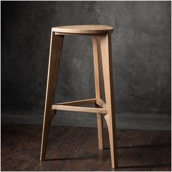 MEDA FURNITURE Drvena barska stolica Hrast ravna - HrastTerRav35