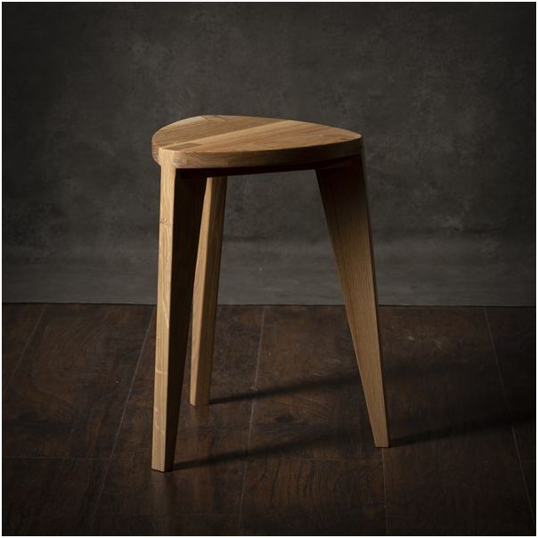 MEDA FURNITURE Hoklica Nara Hira M – hrast 45 cm - HrastL45rav