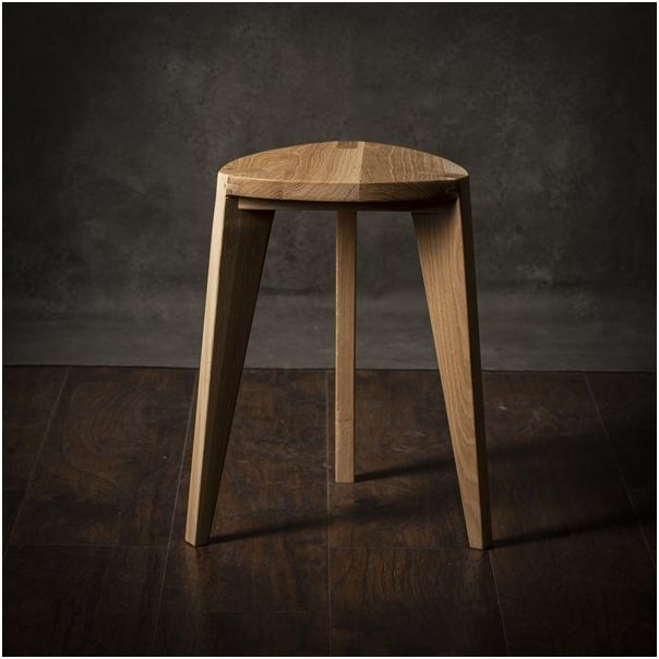 MEDA FURNITURE Hoklica Nara Hira M – hrast 45 cm - HrastL45rav