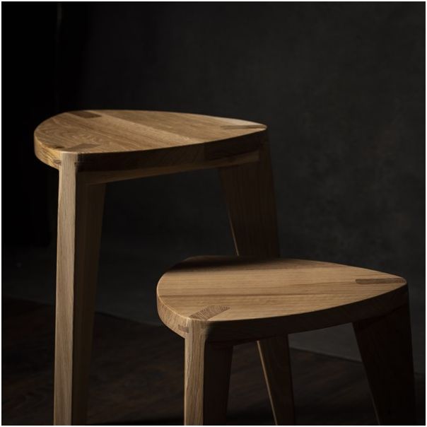 MEDA FURNITURE Stočići od drveta Hrast M (set) - StoHrastSetM