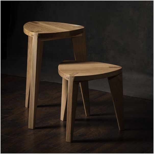 MEDA FURNITURE Stočići od drveta Hrast M (set) - StoHrastSetM