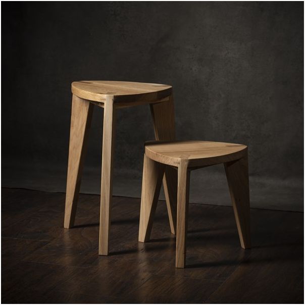 MEDA FURNITURE Stočići od drveta Hrast M (set) - StoHrastSetM