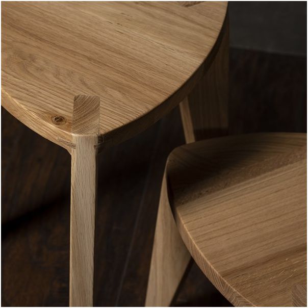 MEDA FURNITURE Stočići od drveta Hrast M (set) - StoHrastSetM