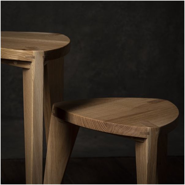 MEDA FURNITURE Stočići od drveta Hrast M (set) - StoHrastSetM