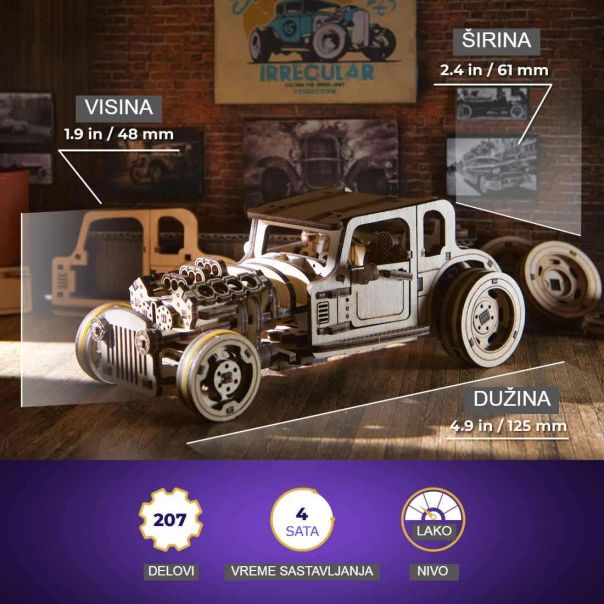 3D mehanička slagalica - HOT ROAD FURIOUS MOUSE - 223-1-1-1-1-1