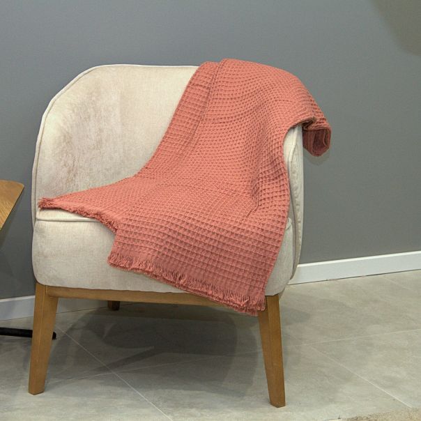 DEKOR DOM Prekrivač SOFT VAFEL 220x240cm Terracota - 024561