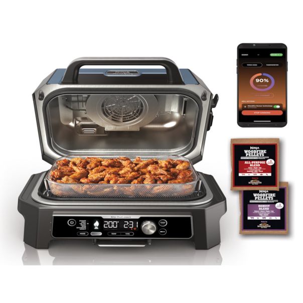 NINJA Roštilj OG901EU Woodfire PRO Connect XL/1700W/plava-crna - OG901EU