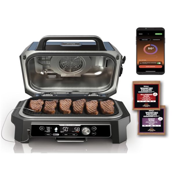NINJA Roštilj OG901EU Woodfire PRO Connect XL/1700W/plava-crna - OG901EU