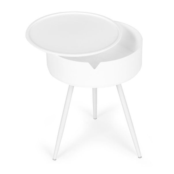 MODERNHOME Okrugli stočić sa uklonivim poklopcem - CT3022 WHITE