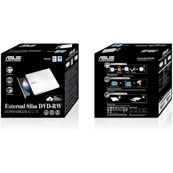 ASUS SDRW-08D2S-U LITE DVD±RW USB eksterni beli - OPT00380