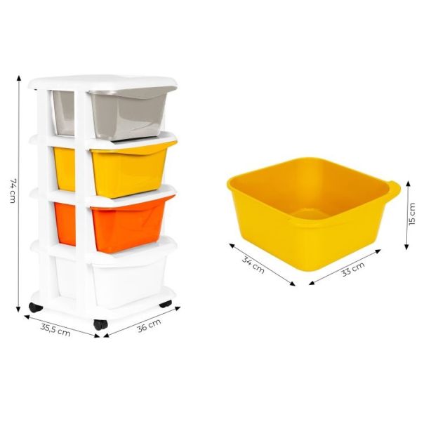 MODERNHOME Organizer za skladištenje sa 4 fioke - EP2249928