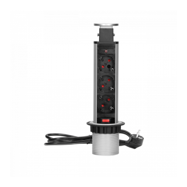 ORNO Stoni produžni kabl Pop-up 3x2P+E 1.8m, siva - ORNOR-AE-1347(GS)