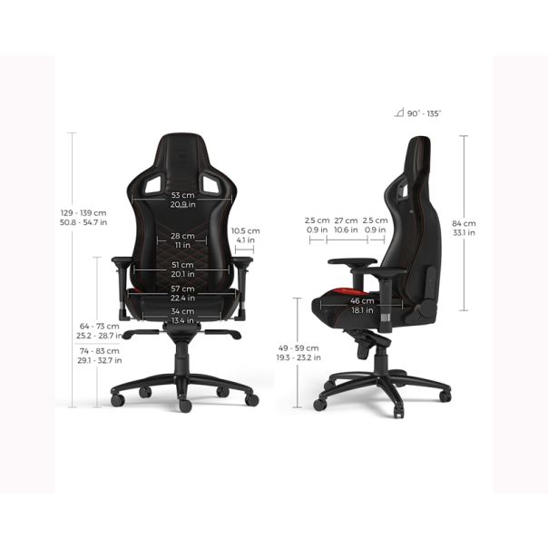 NOBLECHAIRS Gejmerska stolica Epic, crna/crvena - OST07775