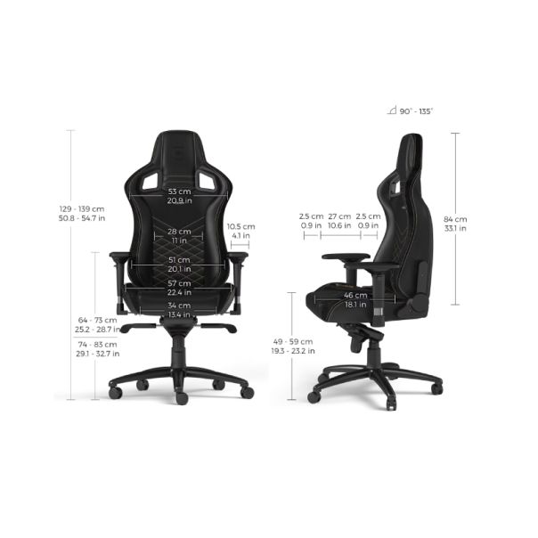 NOBLECHAIRS Gejmerska stolica Epic, crna/zlatna - OST07776