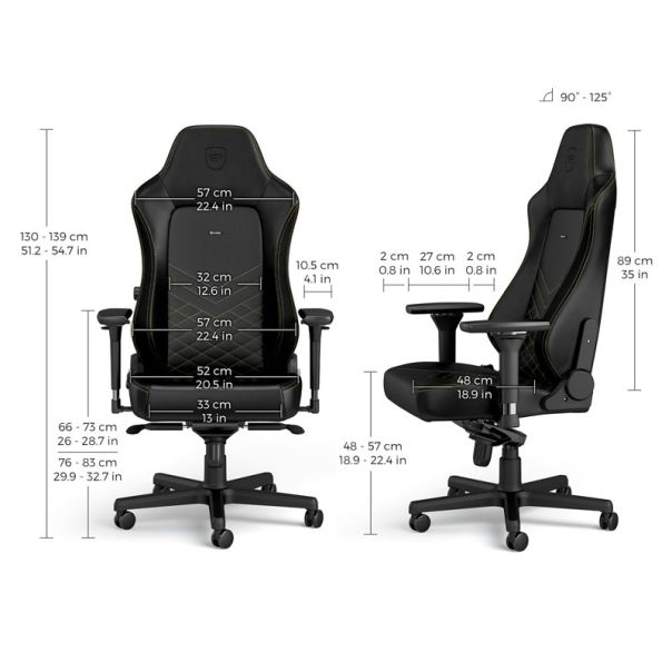NOBLECHAIRS Gejmerska stolica Hero, crna/zlatna - OST07780