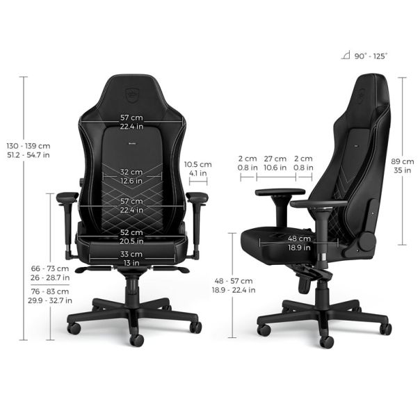NOBLECHAIRS Gejmerska stolica Hero, crna/bela - OST07781