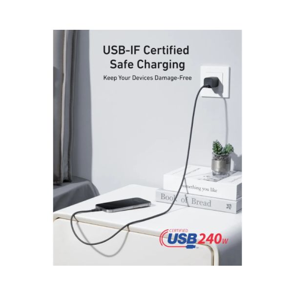 ANKER Kabl USB tip-C Super brzo punjenje 240W/480Mbps, 0,9m pleteni, crna - EP2893066