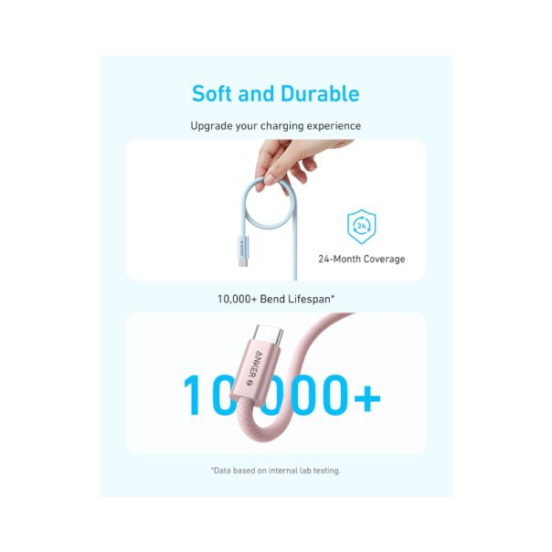 ANKER Kabl Zolo USB tip-C kabl M/M 1m, super brzo punjenje 240W, pleteni, crni - EP2948009
