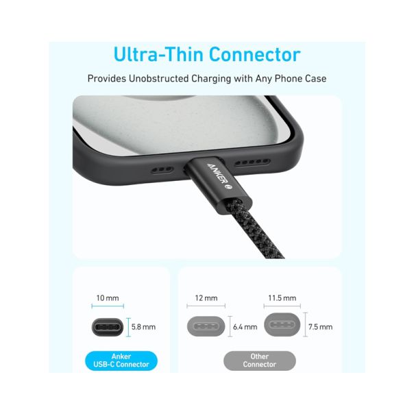 ANKER Kabl Zolo USB tip-C kabl M/M 1m, super brzo punjenje 240W, pleteni, crni - EP2948009